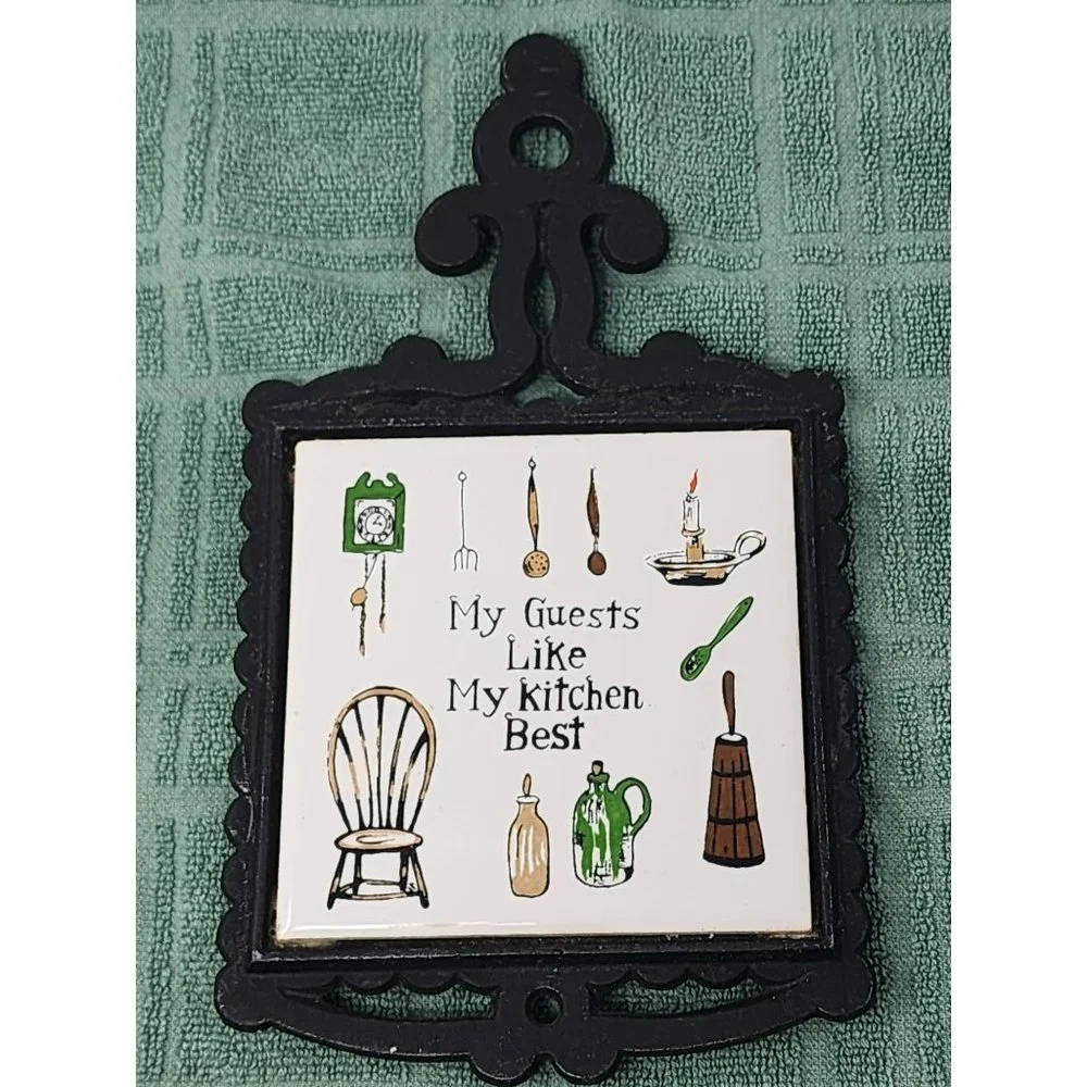 Vintage Trivet Cast Iron Hot Plate Country Farmhouse Decor‎ Retro Wall Hanging